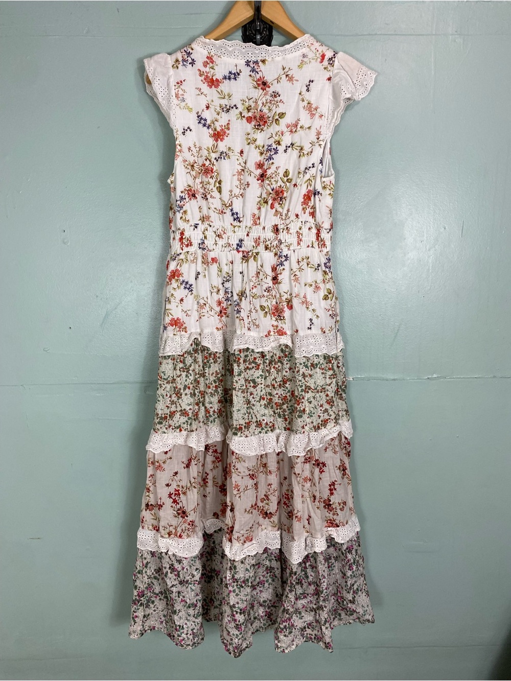 Anthropologie The Peregrine Tiered Deco Midi Dress Floral Medium Sundress - Picture 5 of 6